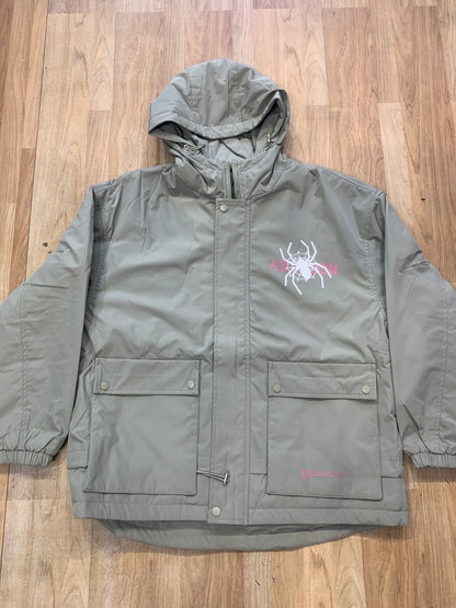 Y.P.X Important Jacket With Hoodie Green Colour Back Spider print 3Y-32