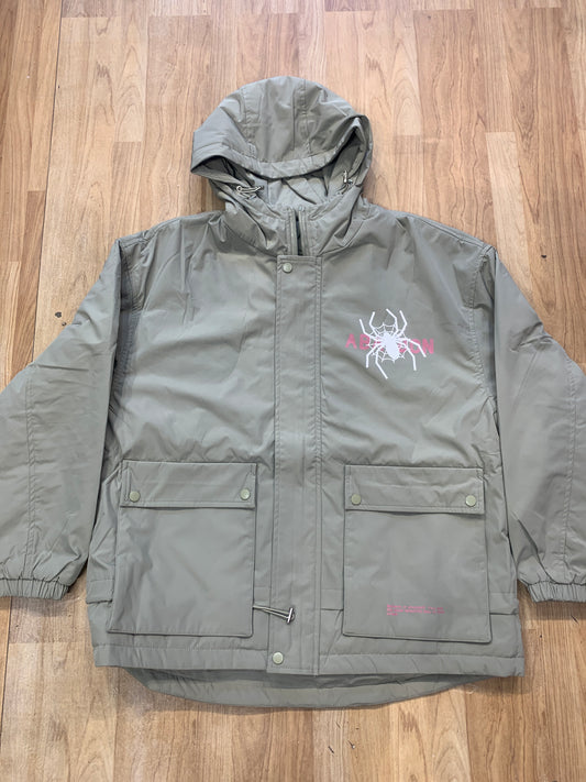 Y.P.X Important Jacket With Hoodie Green Colour Back Spider print 3Y-32