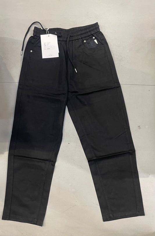 YZY Korean Style Black Baggy Fit With 6 Pocket Denim Cargo Pants Y25620