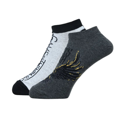 BALENZIA X GAME OF THRONES THE NIGHT’S WATCH ANKLE LENGTH SOCKS FOR MEN (FREE SIZE)(PACK OF 2 PAIRS/1U)GREY & BLACK