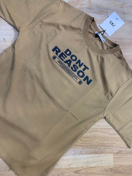 Raz cotton imported T shirts light brown Colour drop shoulder Dont Reason 988663