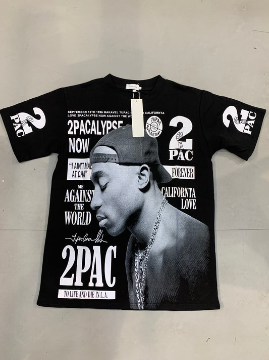 Siren Lily Maternity Black Colour 2Pac Print Premium Quality Imported Oversized Unisex T Shirt 990384