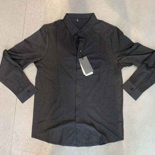 TEBAOGUO Black Colour Full Sleeve Imported Stichless Strachable Men’s Shirt T22849