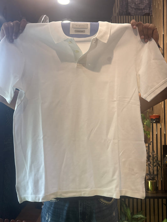 Bug White Colour Coller Tshirt L