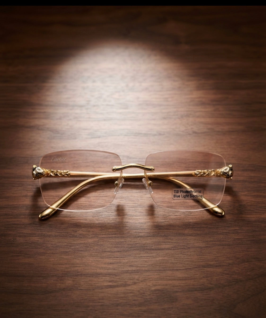 RAC CAR Golden Stick Frameless Brown Transparent Shade Unisex Sunglass M042 56 16 142