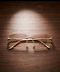 RAC CAR Golden Stick Frameless Brown Transparent Shade Unisex Sunglass M042 56 16 142