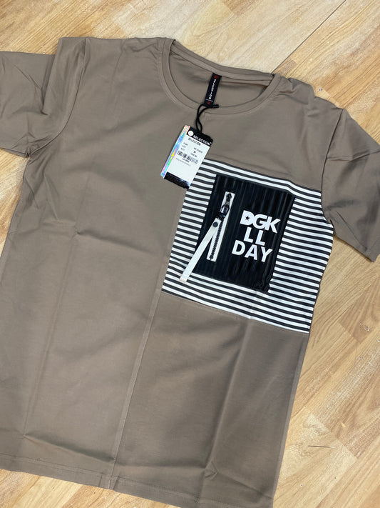 Selection dark grey imported T-shirt Korean style 5414866