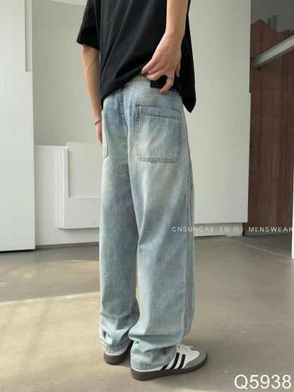 CNSUNCAE  Light Blue Colour Baggy Fit Jeans 5938