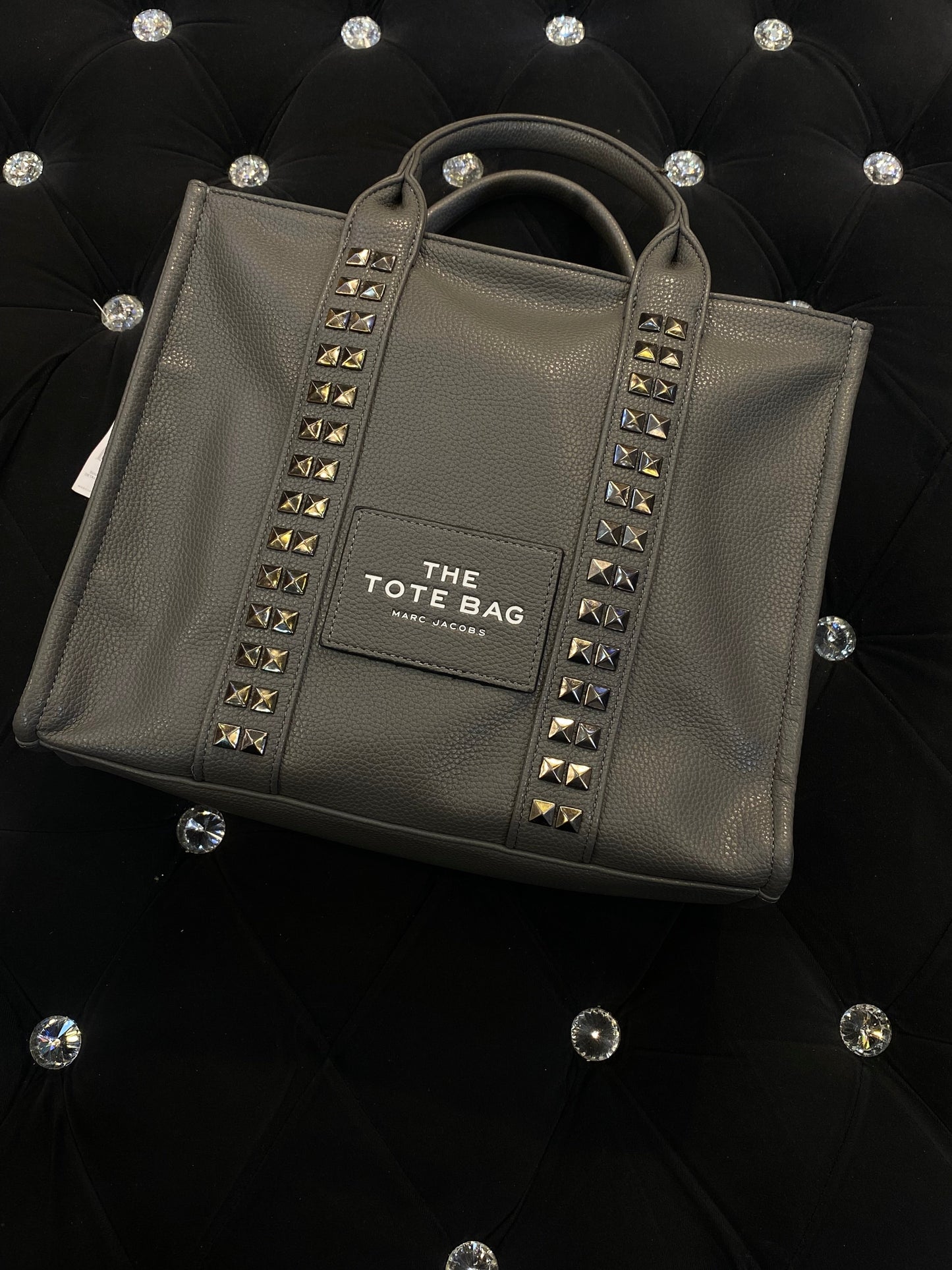 RAM MAR Gray Colour Metal Stud Ladies Tote Bag 987656