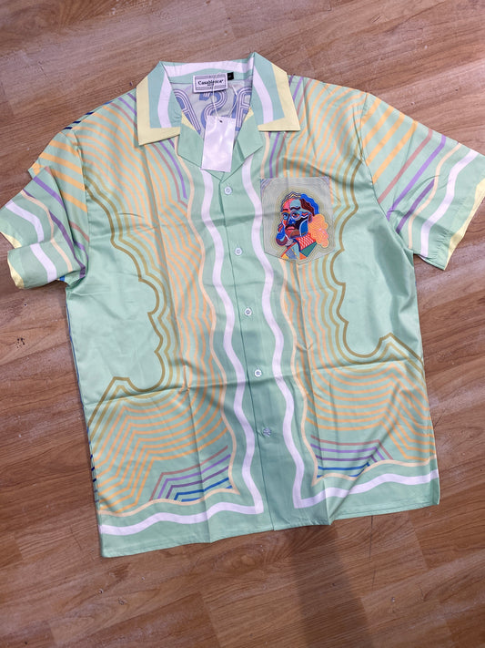 Casablanca Shirt  Green Set Half Sleeve H9993