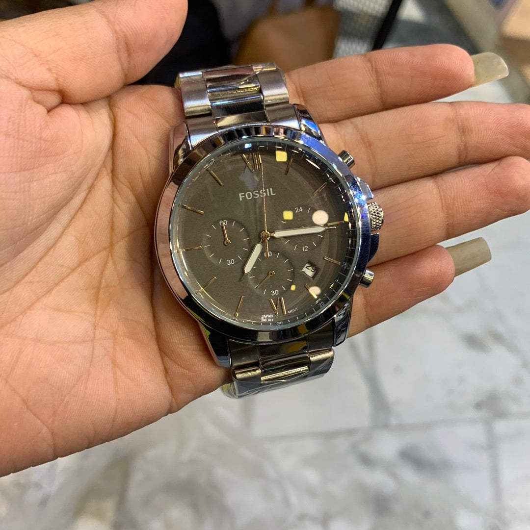 Sof Silver Chain Green Dial chronograph Man Watch