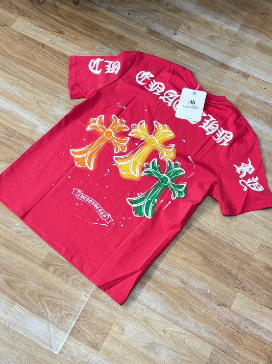 Luyimengkou Pink Colour Chr Rhc Back Print Imported T-Shirt 134