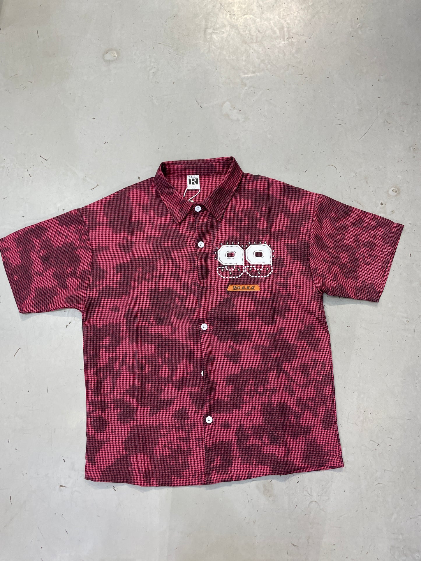 R.E.Z.G Black Pink Colour 99  Print Imported Half Sleeve Men’s Shirt P51