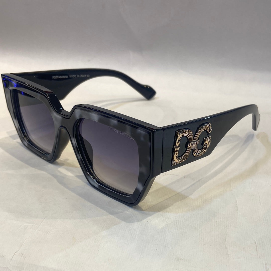 LOD DG White Black Leopard Frame Black Shade Sunglass 8291 57 18-142