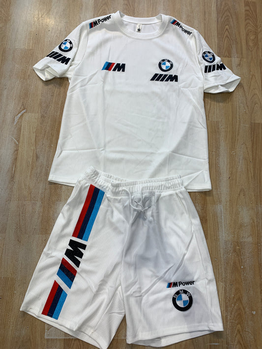 BMW White coord set shorts & Tshirt 0001