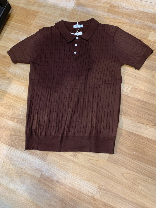 WE BREAK AWAY FROM Brown polo Neck Tshirt half Sleeve C72117