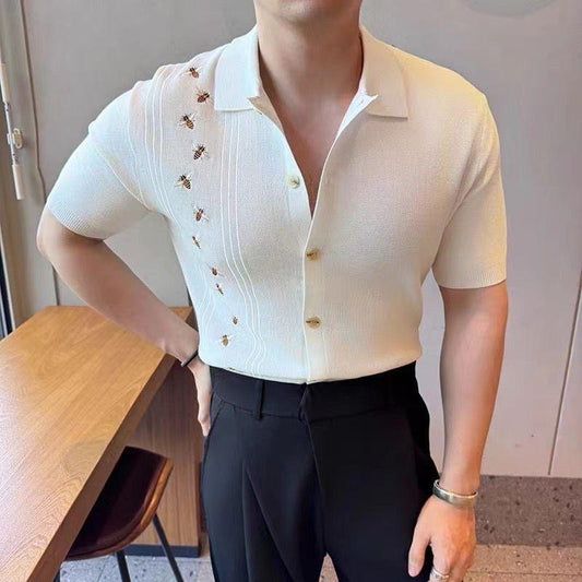 IT’S UP TO ME Cream Colour Korean Style knitted Premium Quality Collar shirt N6735