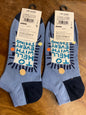 Yplrf Blue Colour To Hell With Every Thing Print Premium Quality Ankle Socks 991277