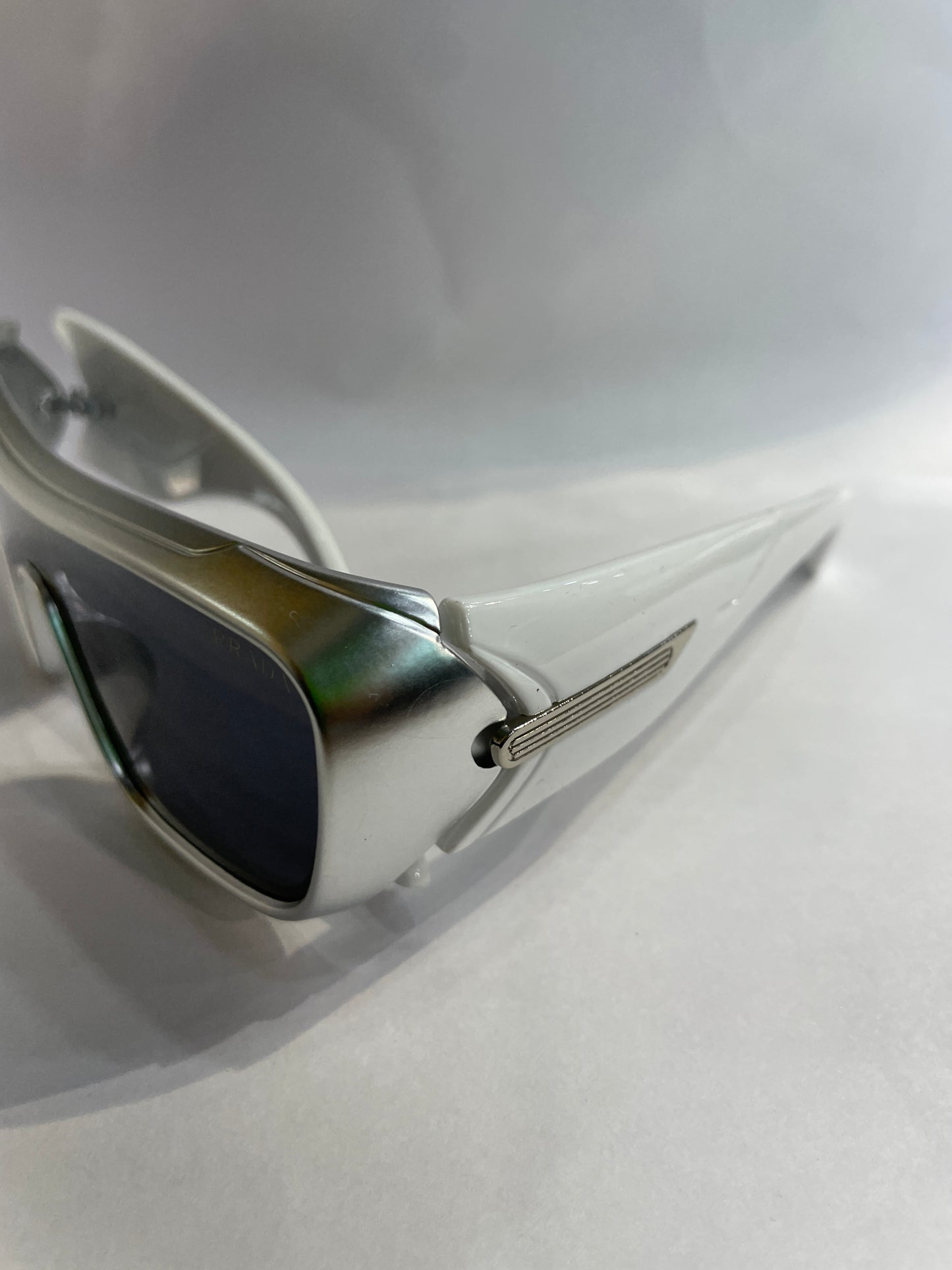 ARP Silver White Frame Black Shade Unisex Branded Sunglasses SUN211