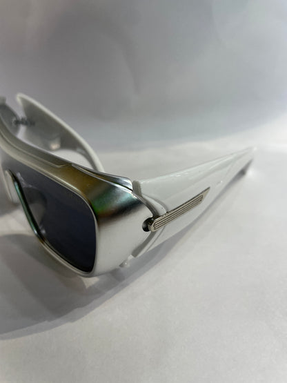 ARP Silver White Frame Black Shade Unisex Branded Sunglasses SUN211