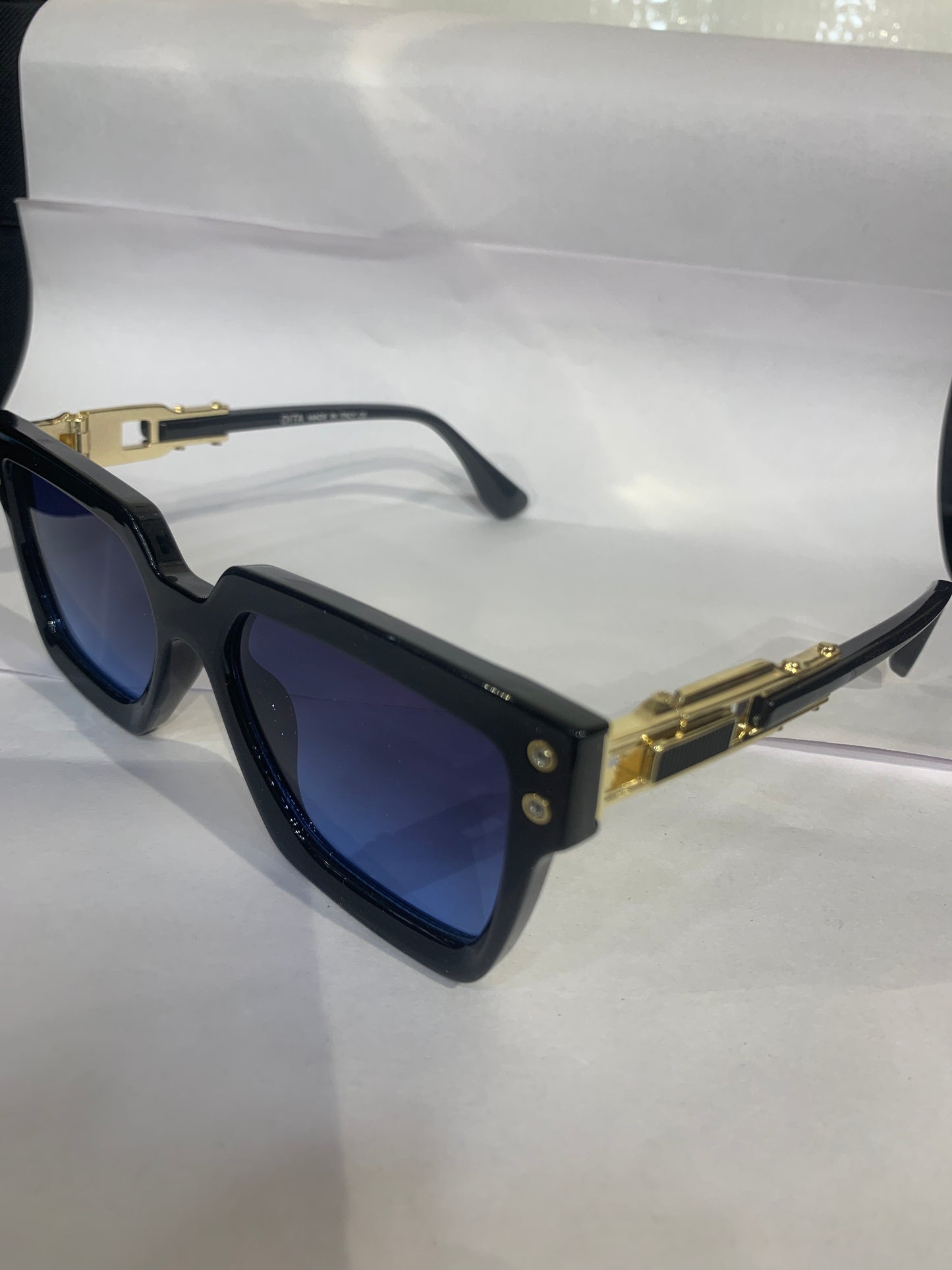 TID Goldan Black Frame Blue Shade Unisex Sunglasses 3506 55 20 121