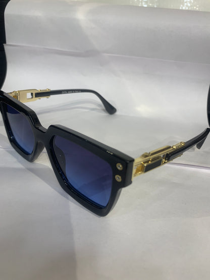 TID Goldan Black Frame Blue Shade Unisex Sunglasses 3506 55 20 121