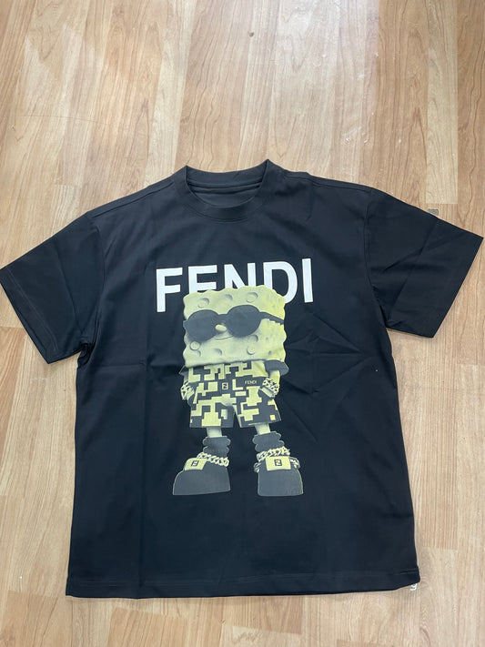 NEF FEN Black Colour Fandi Print Premium Quality Round Neck T-Shirt NQ2720