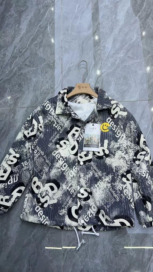 DESIGN HOMME Grey Colour With Word Print Premium Quality Shacket 2310922