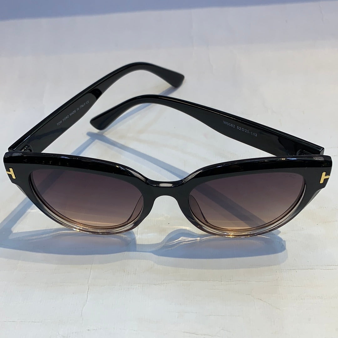MOT Black Pink Frame Brown Shade Unisex Sunglasses W9062 52 20-143