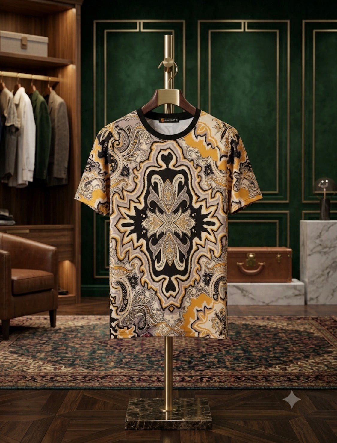 Pull Man Black Yellow Golden Colour Stretchable Fabric Imported Unisex TShirt PM5116