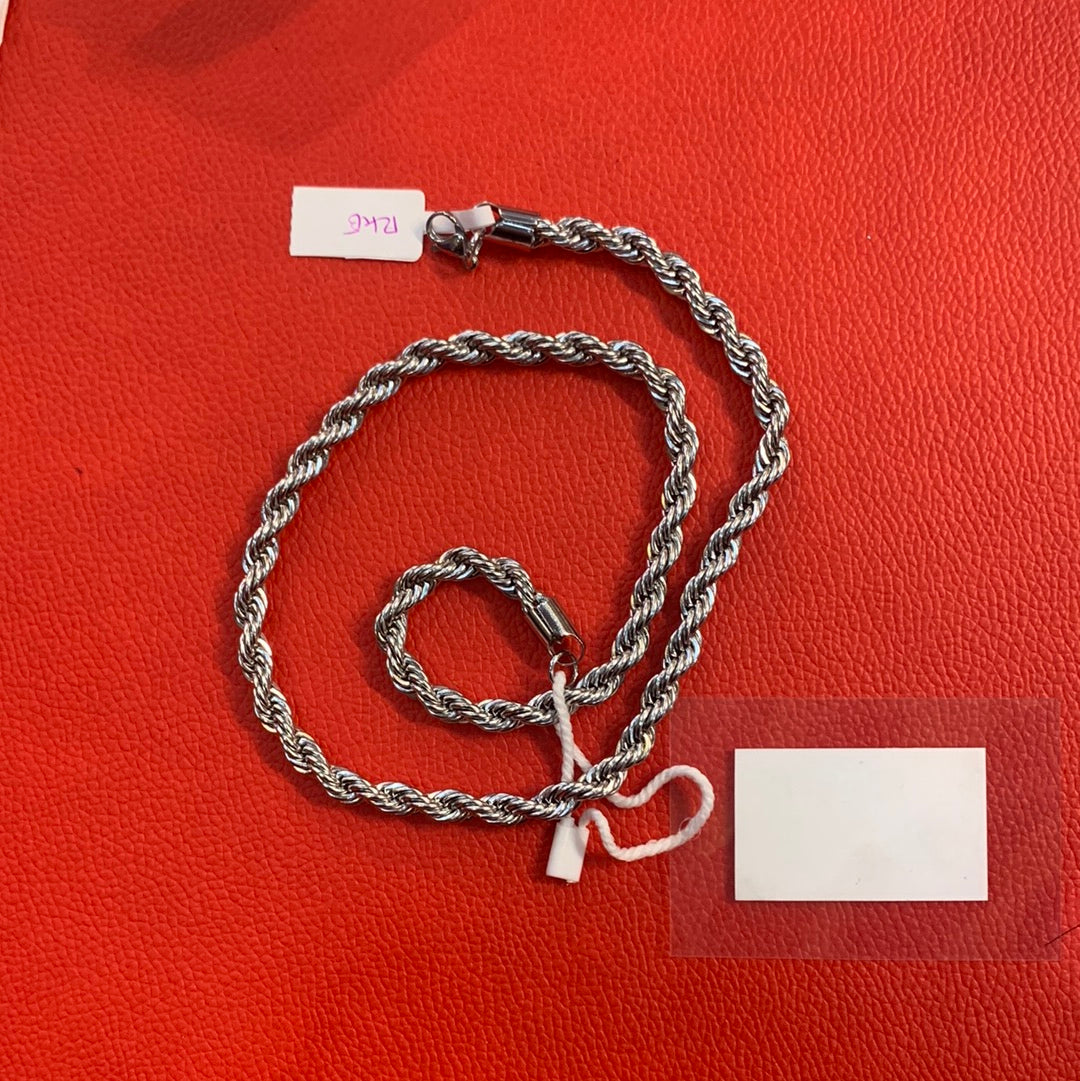 Silver Colour Heavy Rope Design Neck Chain 85961