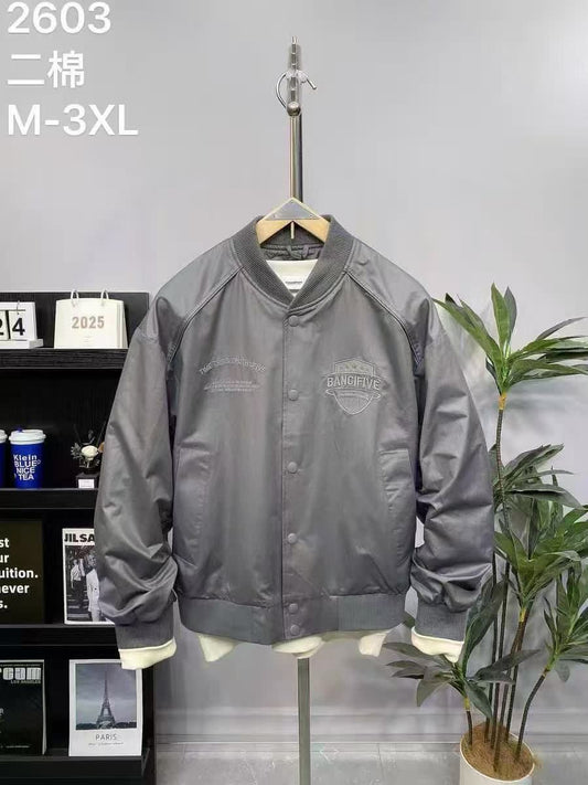 BANCIFIVE ALL OR NOTHING Grey Colour Unisex Bomber Jacket 2603