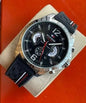 LIH Black Strap Black Dial Silver Ring 987701