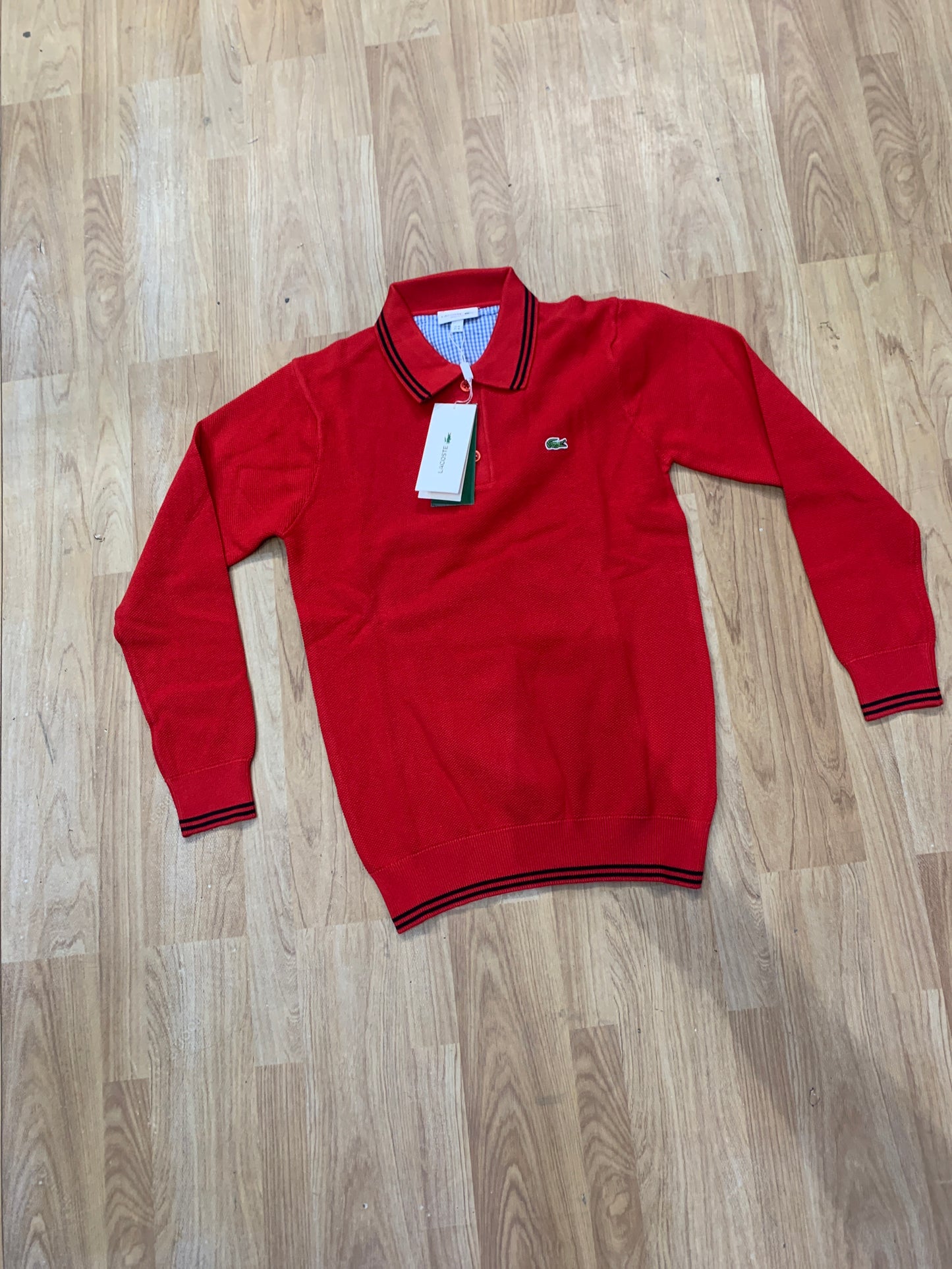 CAL Red Colour With Print  Collar TShirt Full selves 80823
