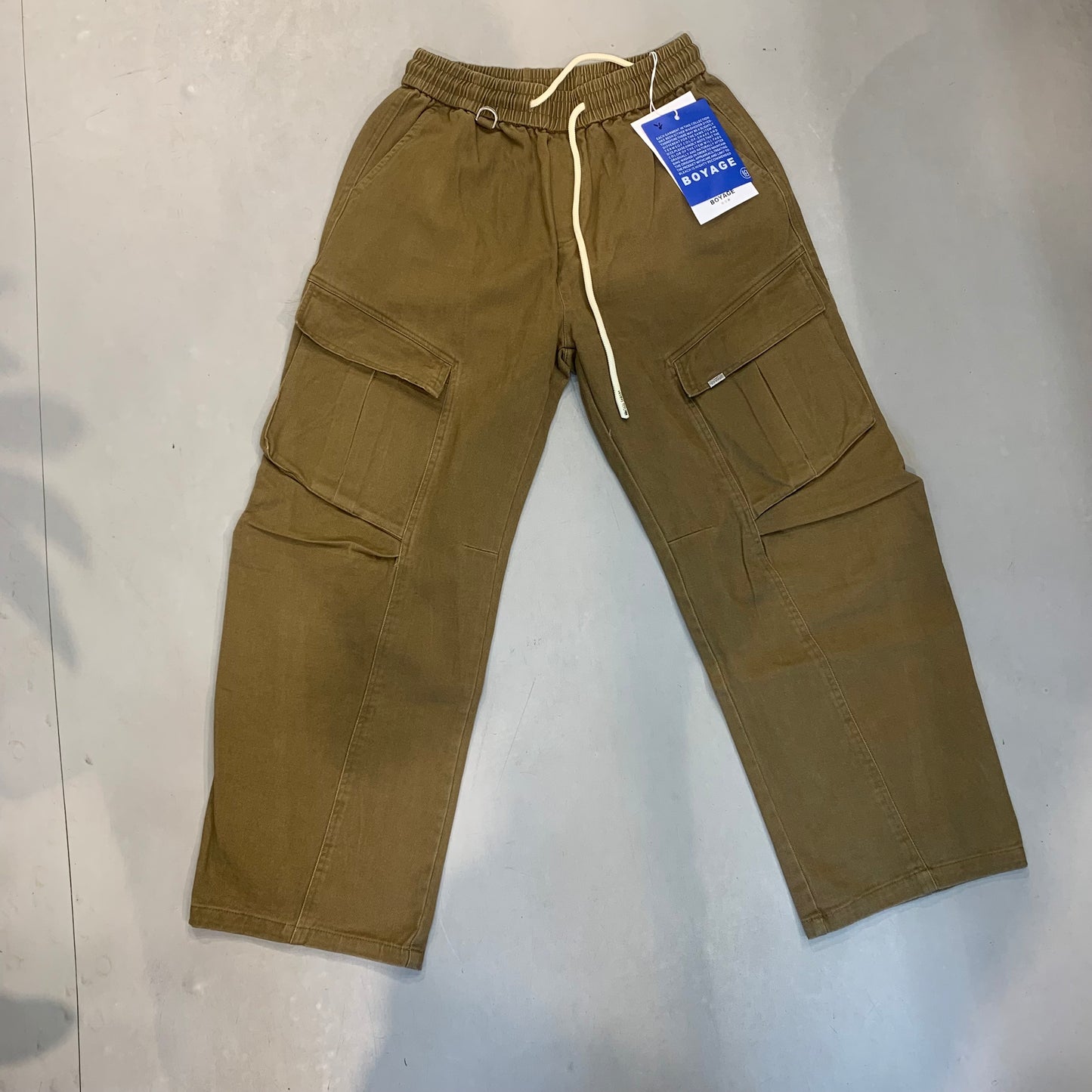 BOYAGE Korean Style Khaki Baggy Fit With 5 Pocket Denim Cargo Pants W-619