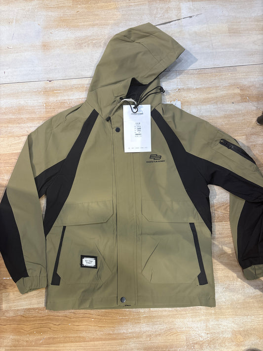 EXJETD TLM-RONED Olive Green Black Colour Heavy Quality Hooded Jacket 2608