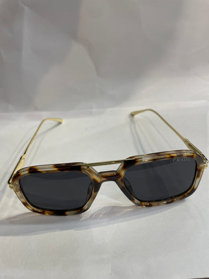 ARP Leopard Frame Golden Stick Black Shade Sunglasses SUN239