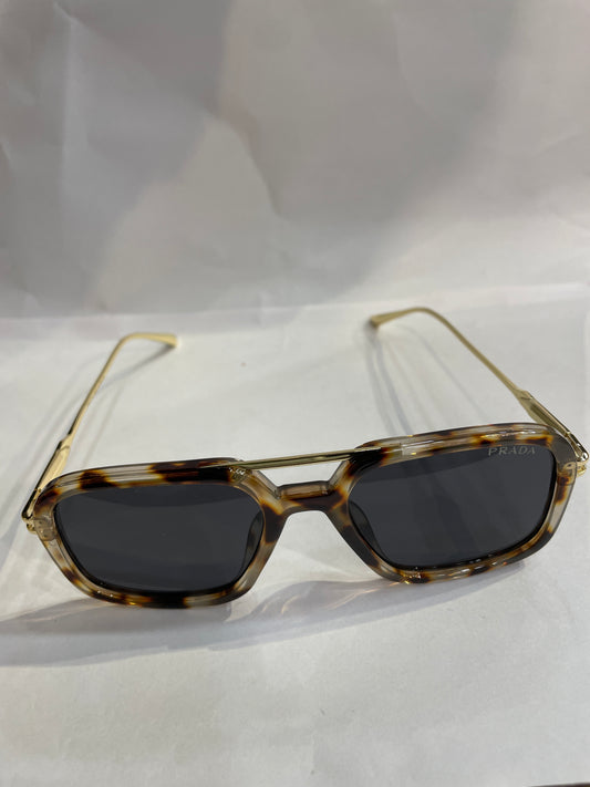 ARP Leopard Frame Golden Stick Black Shade Sunglasses SUN239