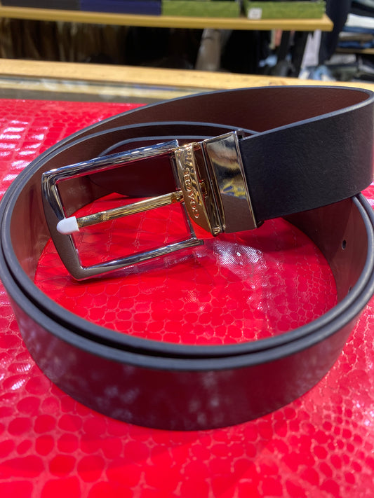 AOC COA Silver Golden Buckle With Black Brown Double Side Strap Men’s Belt 989913