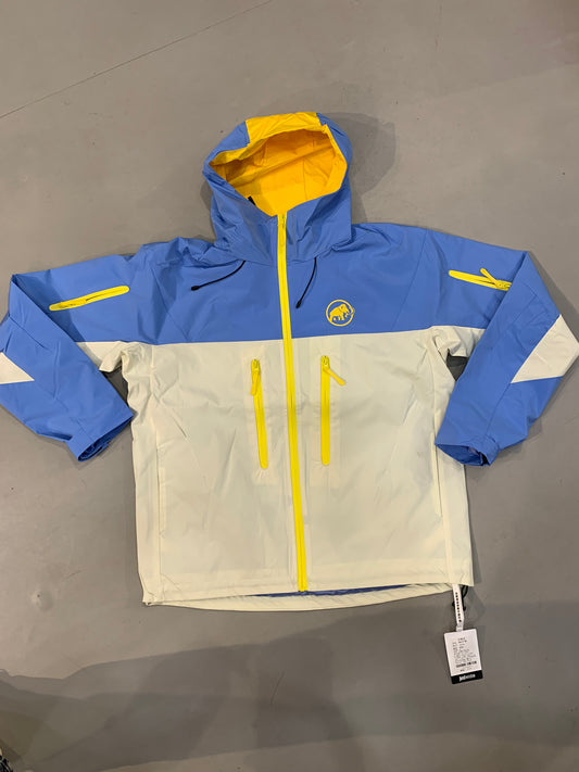 JUSTWINDOW Cream Blue Yellow Imported Oversized Unisex Hooded Jacket S058