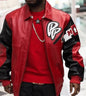 Pelle Pelle Soda Club Pp Print Black Red Leather Jacket 2567 3XL