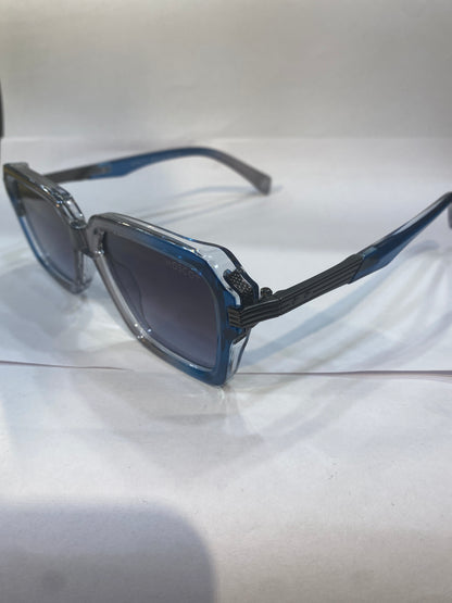 SOM Trancy Blue Frame Black Shade Unisex Sunglasses 6104 52 18 142