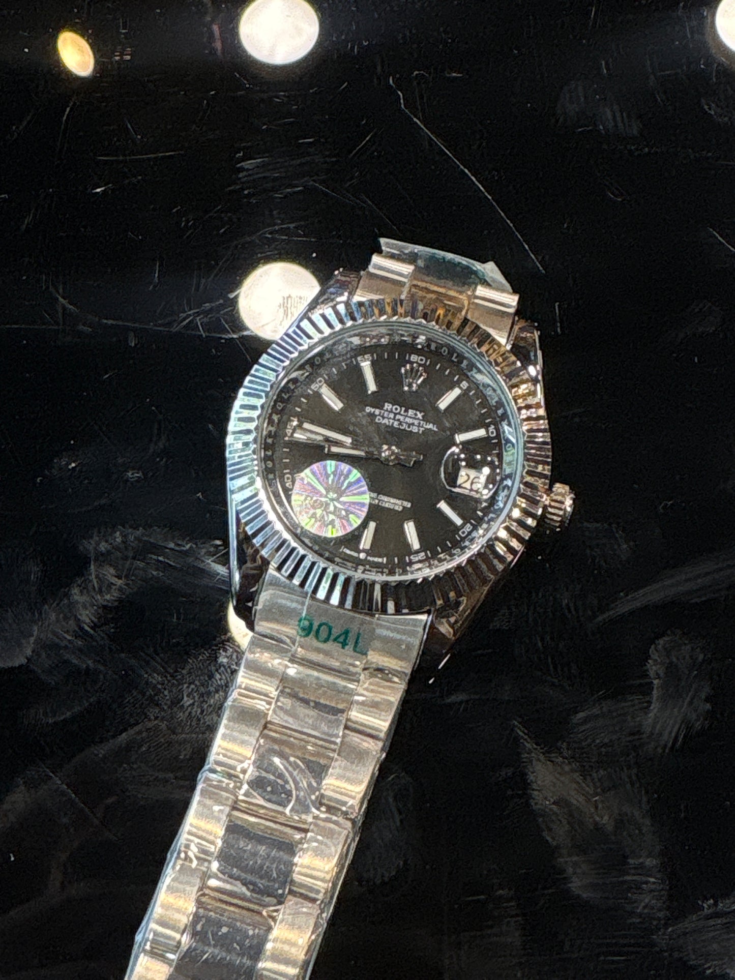 Lor Silver Chain Black Dial Automatic Men Watch 990116