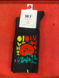 WP Black Colour With Red Print Premium Quality Full Socks 990053