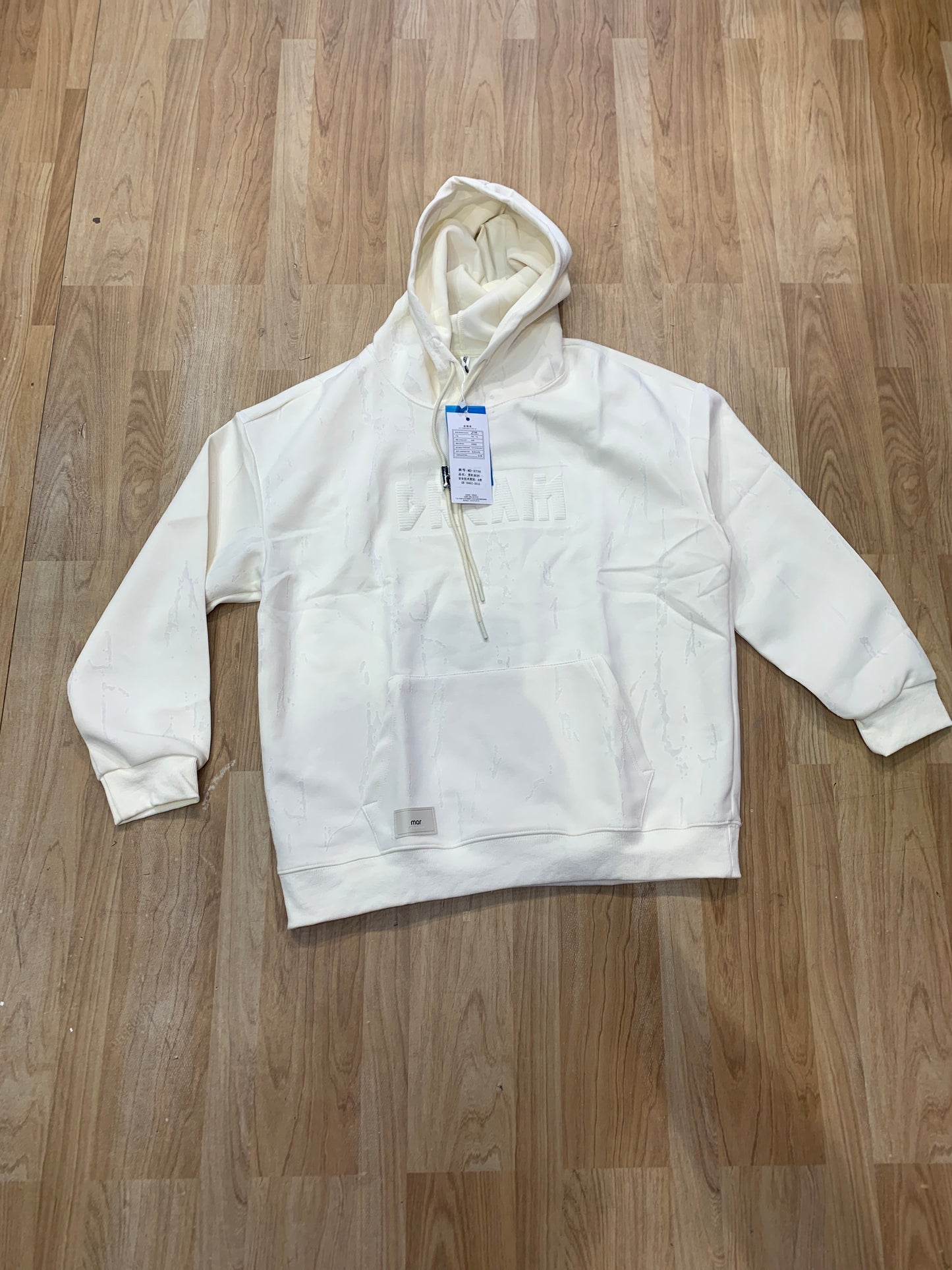 Korean Hoodie Cream Colour Rugged 5736