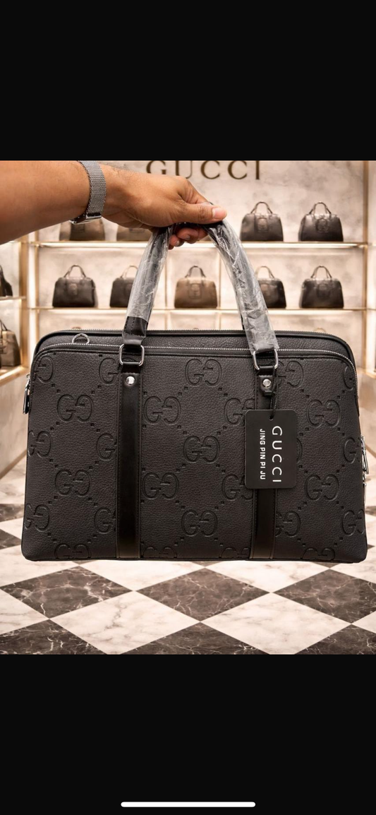 CUG GG Print Black Colour With Leather Quality Laptop Bag G680275-5