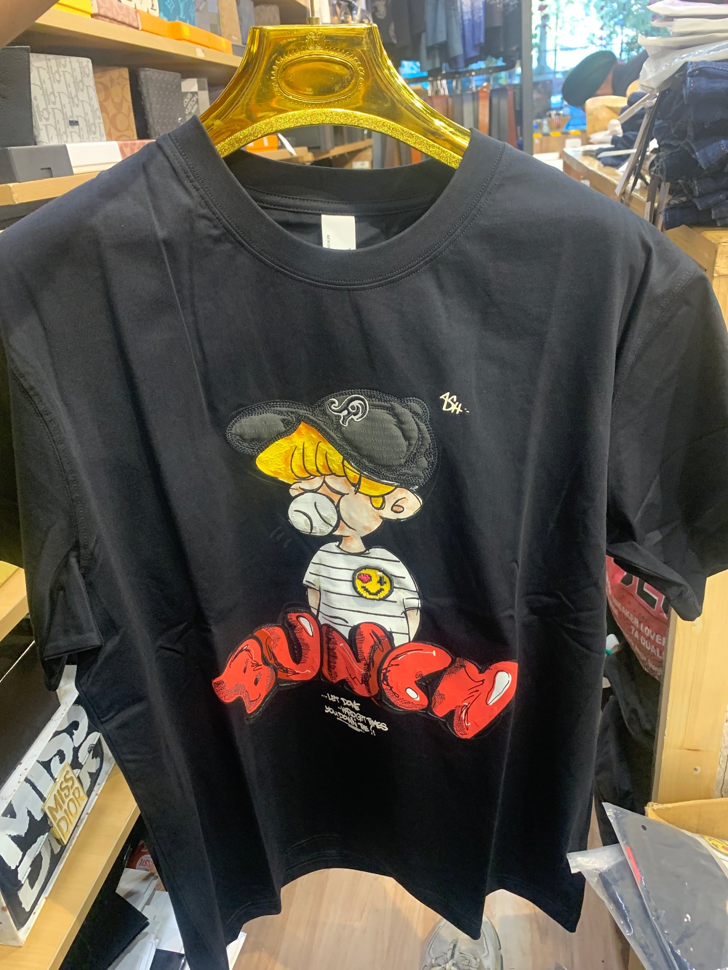 Y-Young Black Colour Anime BUNCN Back Print 8239