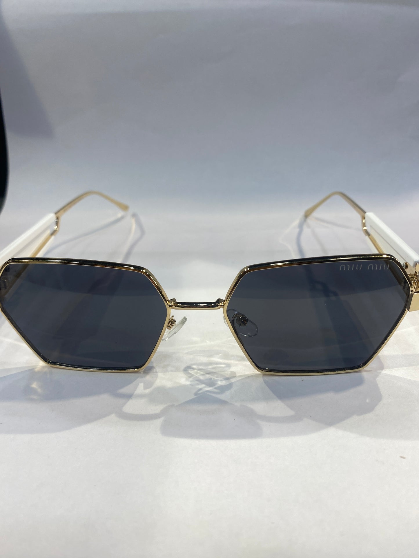 UIM MIU  White Frame Black Shade Unisex Branded Sunglasses 98104