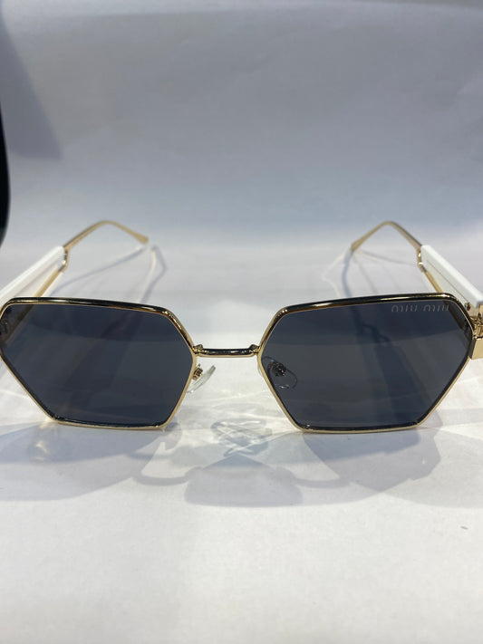 UIM MIU  White Frame Black Shade Unisex Branded Sunglasses 98104