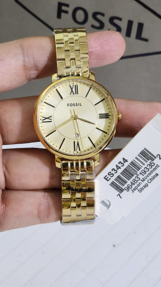 SOF Gold Chain Gold Dial with date Ladies Watch 401823